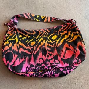 Vintage Y2K Neon Animal Print Hobo Shoulder Bag